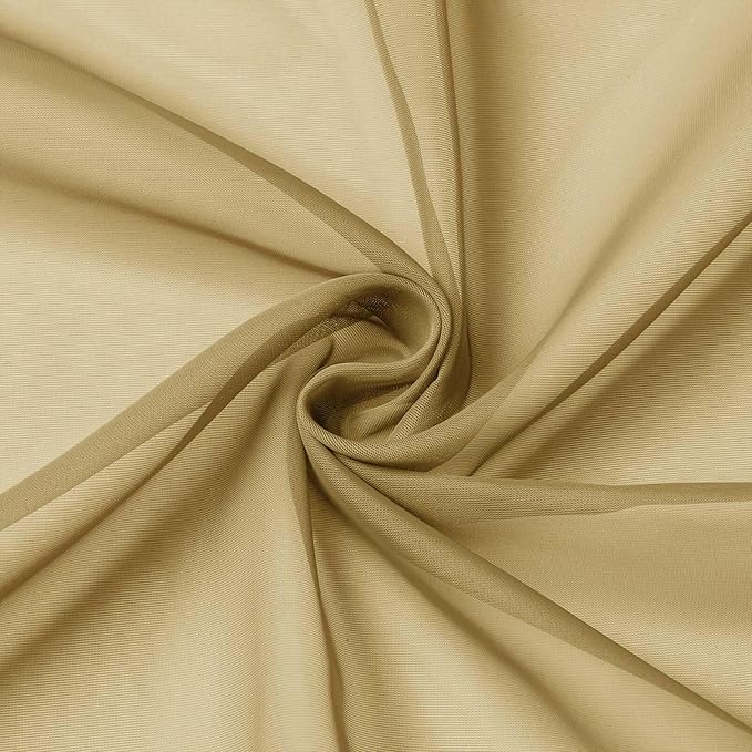 Extra Long Gold Sheer Curtains for Bedroom Living Room 108 Inches Long 2 Panels - Image 9