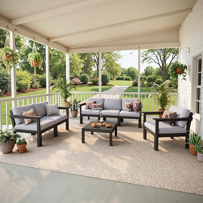 Stoog 8-Piece Patio Sectional Sofa Set, L-Shaped Modular Outdoor Furniture Set - Image 9