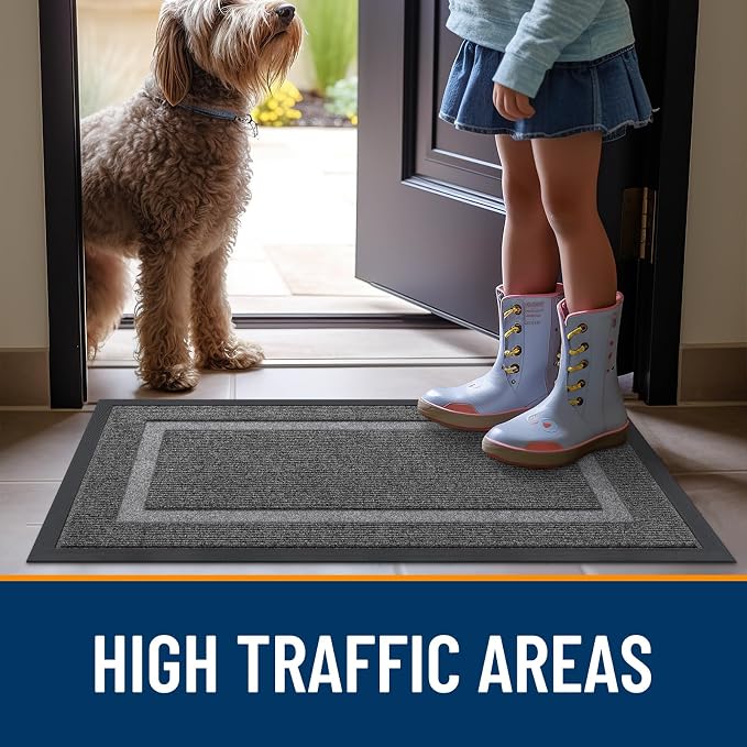 OLANLY Front Door Mat Outside 29.5x17, All-Season Heavy-Duty Rubber Doormat | - Image 8