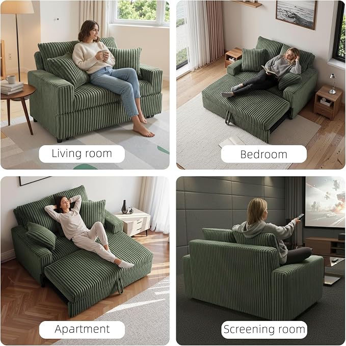 3 in 1 Convertible Sofa Bed,52.8" Pull Out Couch - Image 7