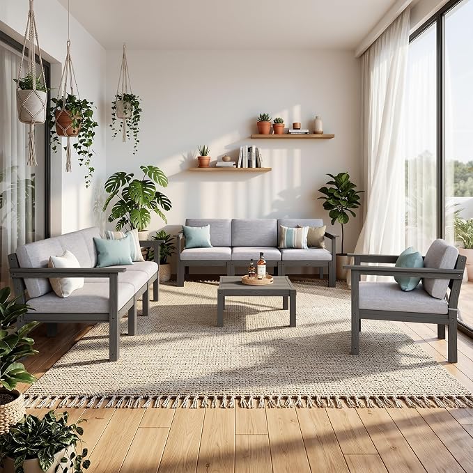 Stoog Modular L-Shaped Sectional Sofa Set, 8-Piece All-Weather Patio Furniture - Image 9