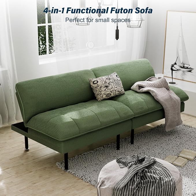 Ribilake 2 Sets 70" Futon Sofa Bed, 4 in 1 Multi-Function Couch Sleeper - Image 8