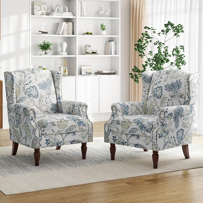 Pia Ricco High Back Floral Accent Chair - Image 8