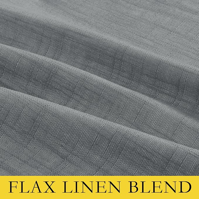 NICETOWN 100% Blackout Linen Texture Curtains 90 inches Long, Dove Grey - Image 7