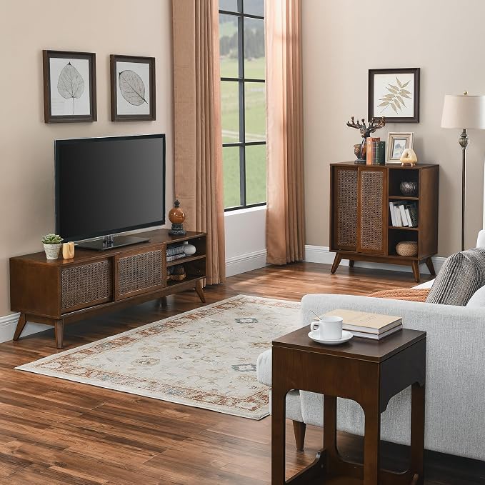 LKTART Boho Mid Century TV Stand, Media Console - Image 9