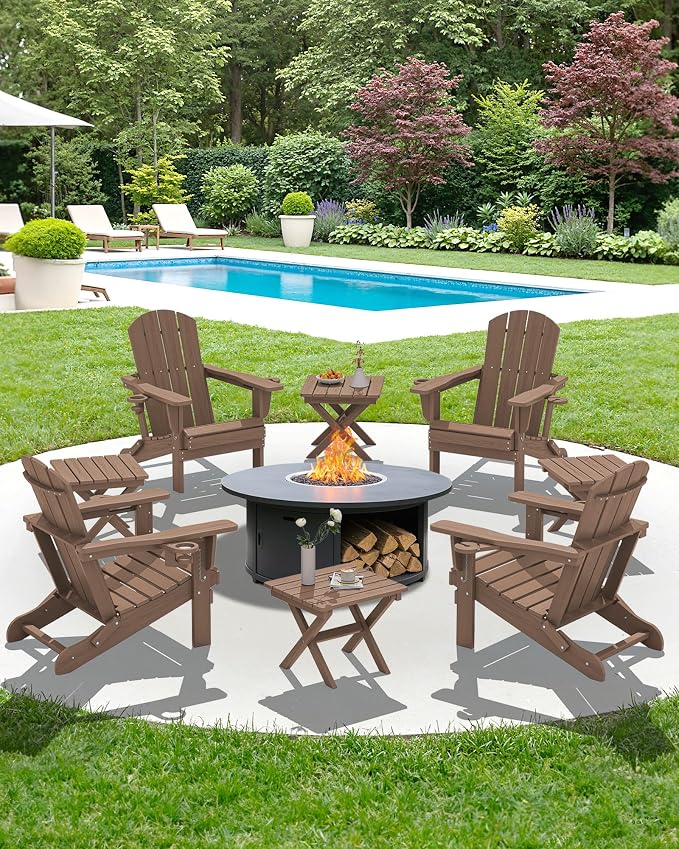 SERWALL Folding Outdoor Side Table Set of 4, Small Adirondack Side Table - Image 11