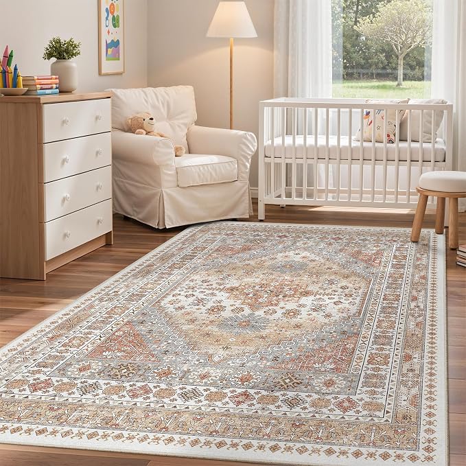 3x5 Area Rug Ultra Soft Washable Rug, Non Slip Area Rug Indoor Entrance - Image 9