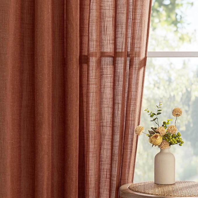 MYSKY HOME Extra Long Curtains for Living Room 96 Inches Light Filtering Semi - Image 9