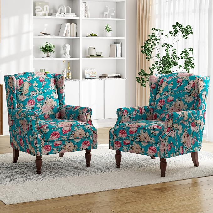 Pia Ricco High Back Floral Accent Chair - Image 8