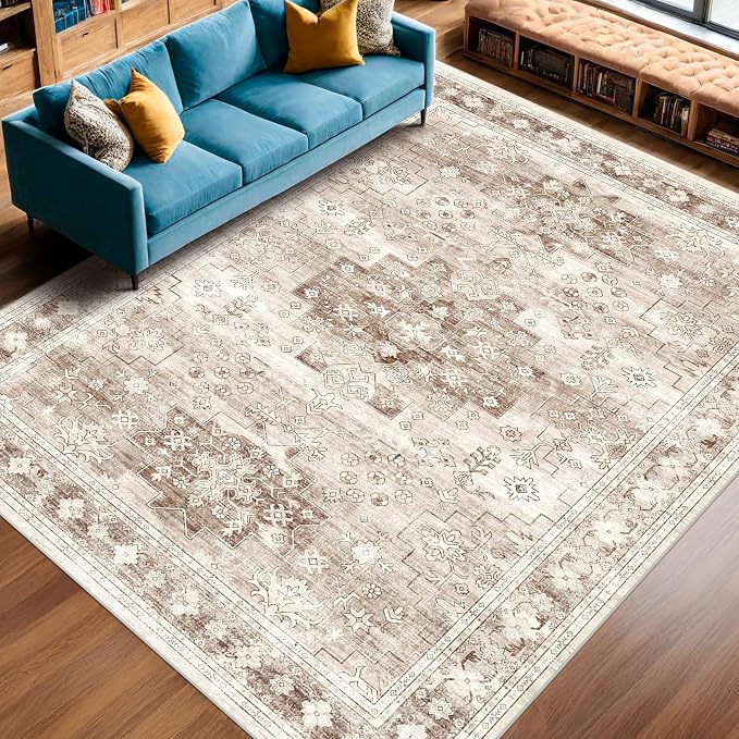 Washable Farmhouse Living Room Rug, 10x14 Area Rugs - Image 9