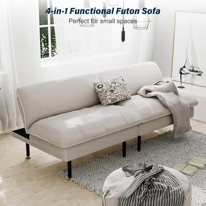 Ribilake 70" Futon Sofa Bed, 4 in 1 Multi-Function Couch Sleeper - Image 8