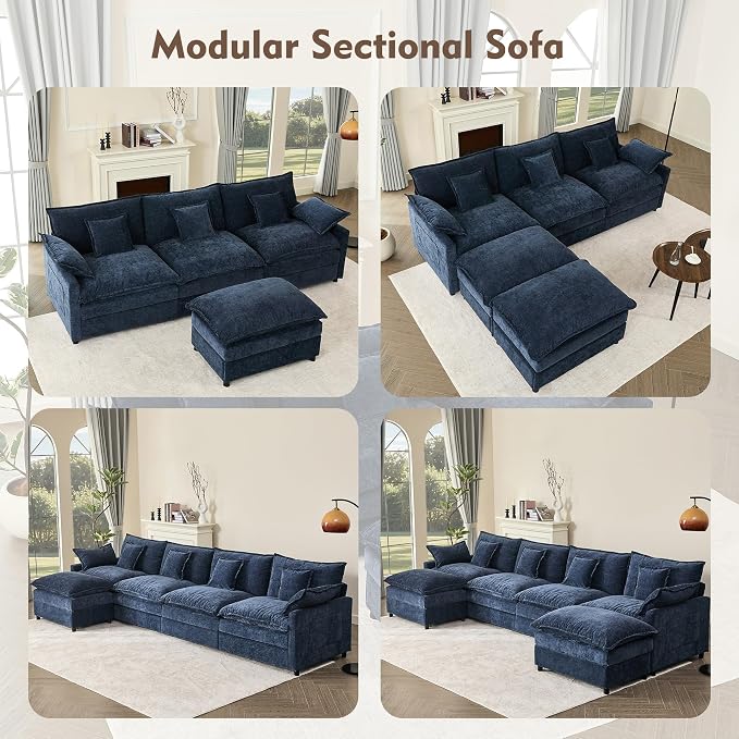 GOSUHI 108" U Shaped Couch, Modular Sectional Sofa, 3-Seater Comfy Cloud Couch - Image 8