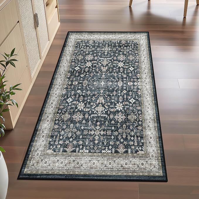 Washable Area Rug 3x5 for Bedroom Kitchen | Low Pile; Non Slip;Machine - Image 10