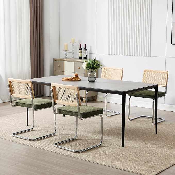 Zesthouse Natural Rattan Dining Chairs Set of 4, Mid Century Modern Dining - Image 9