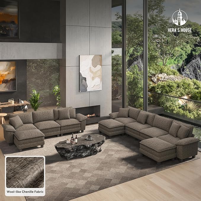 HERA'S HOUSE 158" Modular Sectional Sofa, Oversized U Shaped Couches - Image 9