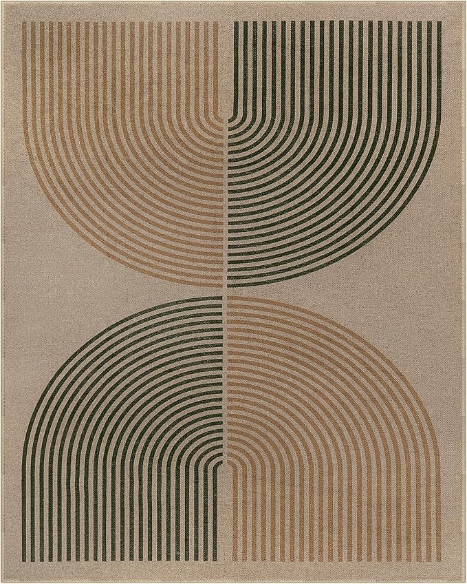 Lahome Modern Rainbow 8x10 Rug, Natural Brown Easy Jute Indoor Outdoor Rug | - Image 7