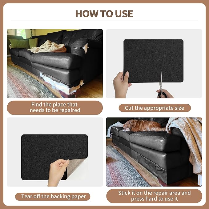 ONine Leather Repair Patch, Self-Adhesive Couch Patch,Multicolor Available - Image 6