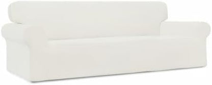 Easy-Going Stretch 4 Seater Oversized Sofa Couch Cover Cream | 1-Piece Extra - Image 9