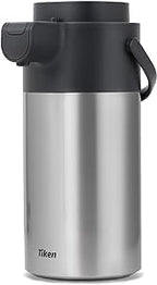 Tiken Airpot Coffee Dispenser with Pump - Coffee Carafes for Keeping Hot - Beverage Dispenser - 135oz/4L Thermal Coffee Carafe for Hot Liquids - Stainless Steel Insulated Coffee Thermos Carafe
