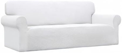 Easy-Going Stretch Oversized Sofa Couch Slipcover Washable Snow White | 1-Piece - Image 9