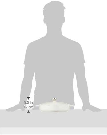 Lodge 3.6 Quart Enameled Cast Iron Oval Casserole With Lid– Dual Handles – Oven Safe up to 500° F or on Stovetop - Use to Marinate, Cook, Bake, Refrigerate and Serve – Oyster White