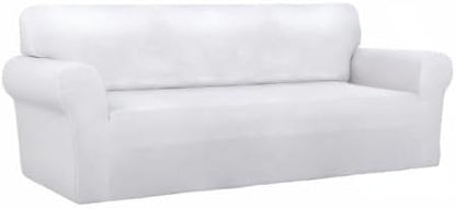 PureFit Stretch Couch Covers for Sofa Large Sofa Slipcovers White | 1-Piece - Image 8