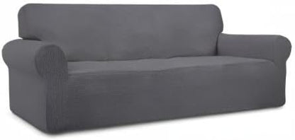 Easy-Going Stretch Oversized Sofa Couch Slipcover Washable Gray | 1-Piece Extra - Image 8