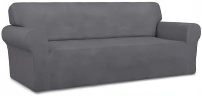 PureFit Stretch Couch Covers for Sofa Large Sofa Slipcovers Gray | 1-Piece Sofa - Image 8