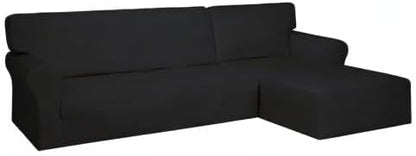 PureFit Stretch Sectional Couch Covers 2 pcs Non Slip L Shape Sofa Cover | - Image 8
