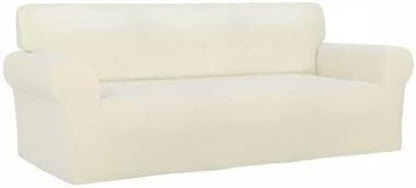 PureFit Stretch Couch Covers for Sofa Large Sofa Slipcovers Ivory | 1-Piece - Image 8