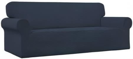 Easy-Going Stretch Oversized Sofa Couch Slipcover Washable Dark Blue | 1-Piece - Image 9