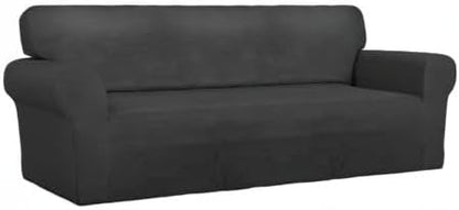 PureFit Stretch Couch Covers for Sofa Large Sofa Slipcovers Dark Gray | 1-Piece - Image 8
