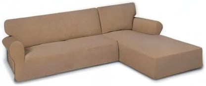 PureFit Stretch Sectional Couch Covers 2 pcs Non Slip L Shape Sofa Cover | - Image 8