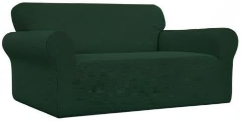 Easy-Going Stretch Loveseat Couch Covers Washable Dark Green | 1-Piece Loveseat - Image 9