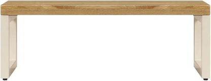 Solid Mango Wood Coffee Table 39.4"x19.7"x13.8" Rectangular Accent Table - Image 4