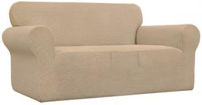 Easy-Going Stretch Loveseat Couch Covers Washable Sand | 1-Piece Loveseat Covers - Image 9