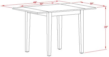 East West Furniture NDVA5-LWH-W 5 Piece Dining Table Set - Image 13