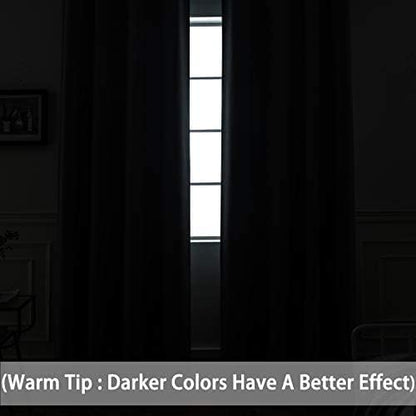 Yakamok Dark Green Room Darkening Curtains 84 inch Sliding Door Drapes | 1 - Image 2