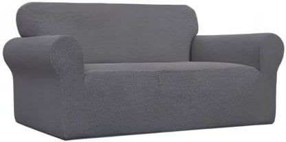 Easy-Going Stretch Oversized Loveseat Couch Covers Washable Grey | 1-Piece - Image 9