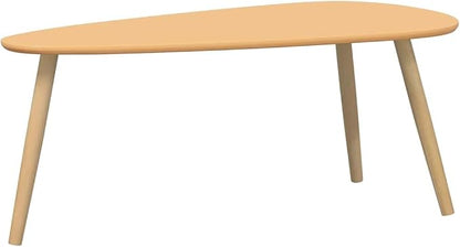 Coffee Table Set of 2 Brown Solid Pine Wood & MDF, Scandinavian Modern Design - Image 4