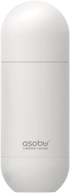 asobu Orb Stainless Steel Double Wall Insulated Travel Water Bottle – Lid Doubles as a Cup 14 Ounce (White)
