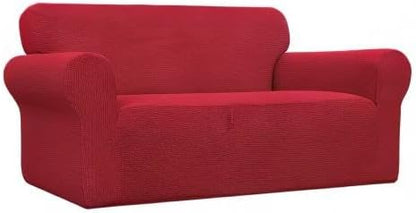 Easy-Going Stretch Loveseat Couch Covers Washable Christmas Red | 1-Piece - Image 9