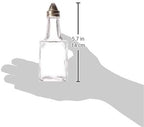 New Star Foodservice 22155 Glass Oil and Vinegar Cruet with Stainless Steel Top , Square, 6-Ounce, Set of 12