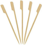 1000 Count | KingSeal Natural Green Bamboo Wood Paddle Picks, Skewers for Appetizers and Cocktails, 6 Inches, Bulk Pack - 10 Packs of 100