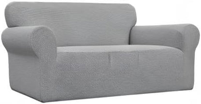Easy-Going Stretch Oversized Loveseat Couch Covers Washable Light Gray | - Image 8