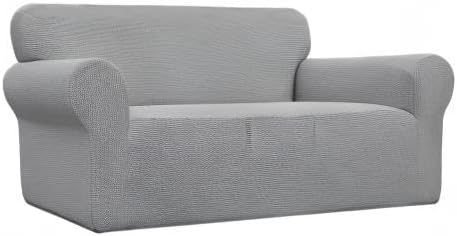 Easy-Going Stretch Loveseat Couch Covers Washable Light Gray | 1-Piece Loveseat - Image 9