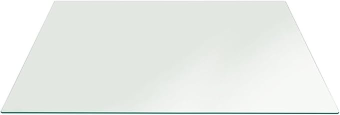 Fab Glass and Mirror Tempered Glass Table Top 24x36 Inch Rectangle 1/4" Thick Clear Furniture Protector with Flat Polish Edge Eased Corners for Coffee Dining Tables Desks