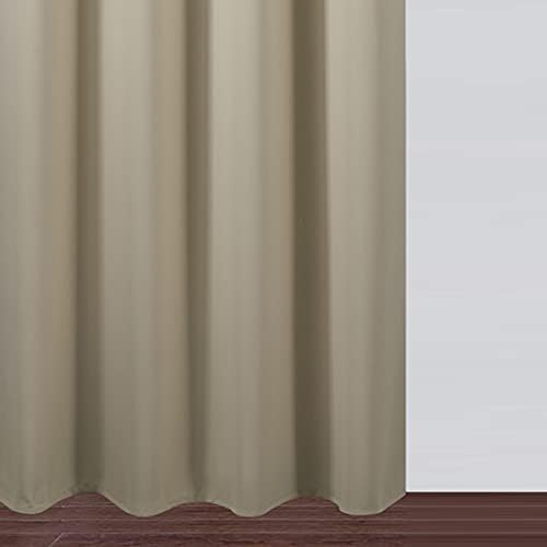 Beige Blackout Curtains 34 x 84 Inch Length/Set of 2 Curtain Panels/Thermal - Image 9