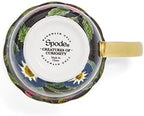 Spode Creatures of Curiosity 12oz Fine China Mug, Black Floral Pattern - Porcelain Tea & Coffee Cup with 22ct Gold Handle and Rim - Elegant Vintage Inspired Drinkware, Boxed for Gifting