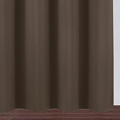 Blackout Curtains 52 x 45 inch/Chocolate Brown Curtains Set of 2 Panels/Thermal - Image 8